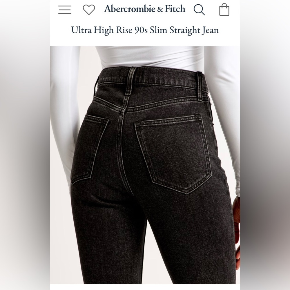 Abercrombie & Fitch 90s slim straight ultra high rise black jeans